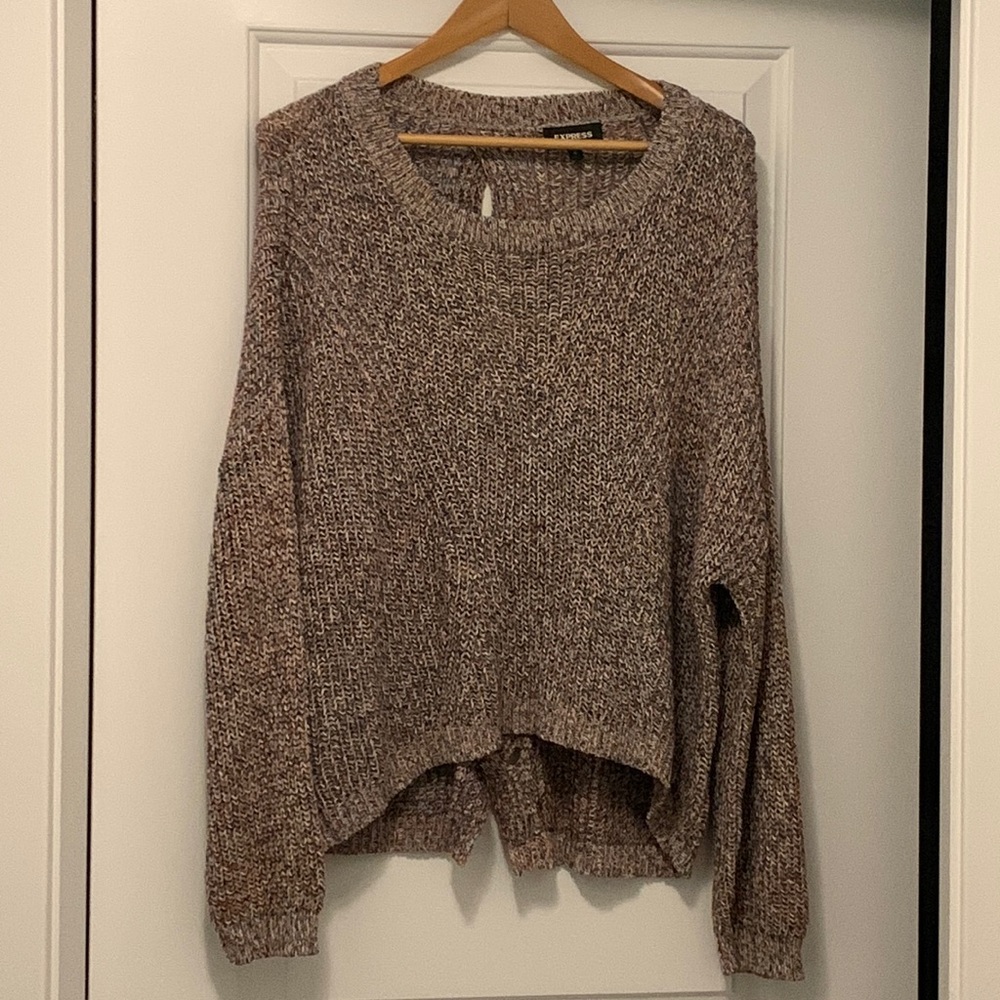 Express multi colour sweater with cutout detail in back